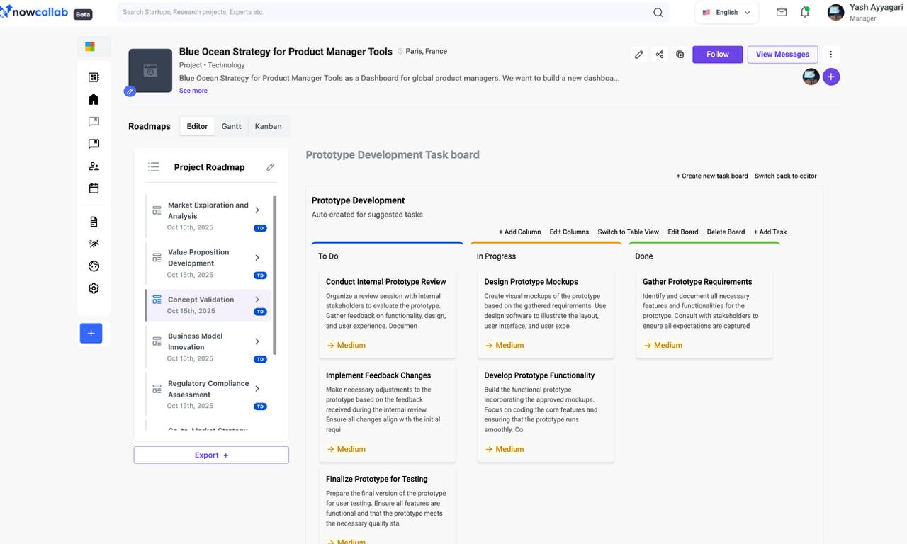 Project Roadmap Interface